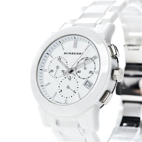 burberry white ceramic chronograph mens watch bu9080